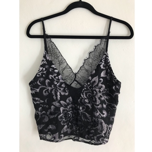 LF Exclusive Millau Velvet and Lace Crop Camisole - Picture 2 of 7
